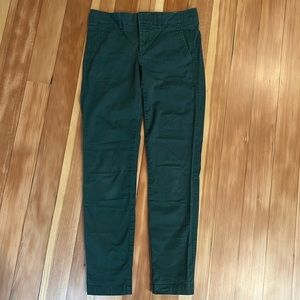 Vince boyfriend trouser cotton twill pant 0 dark green seaweed